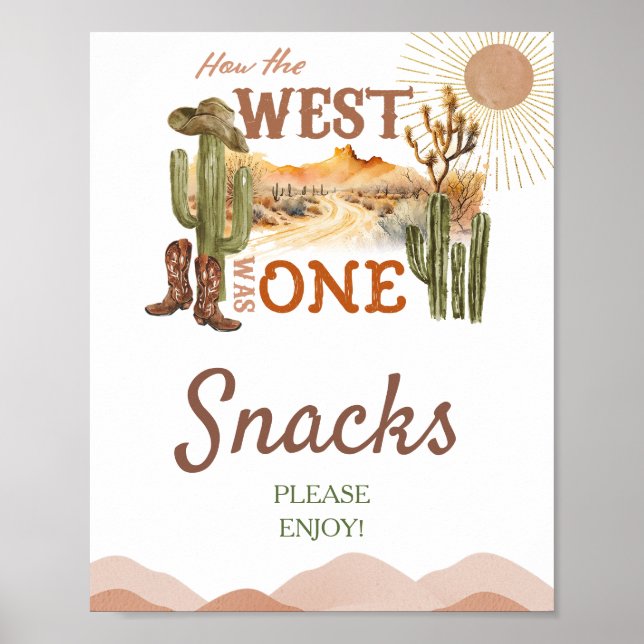 Hur Västern var en Födelsedagsfest Cowboy Snacks Poster (Framsidan)