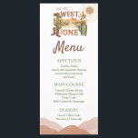Hur Västern var en Födelsedagsfest Cowboymenu Meny<br><div class="desc">Hur Västern var en Födelsedagsfest Cowboy Menu Card-formulering kan ändras till valfri tillfälle</div>