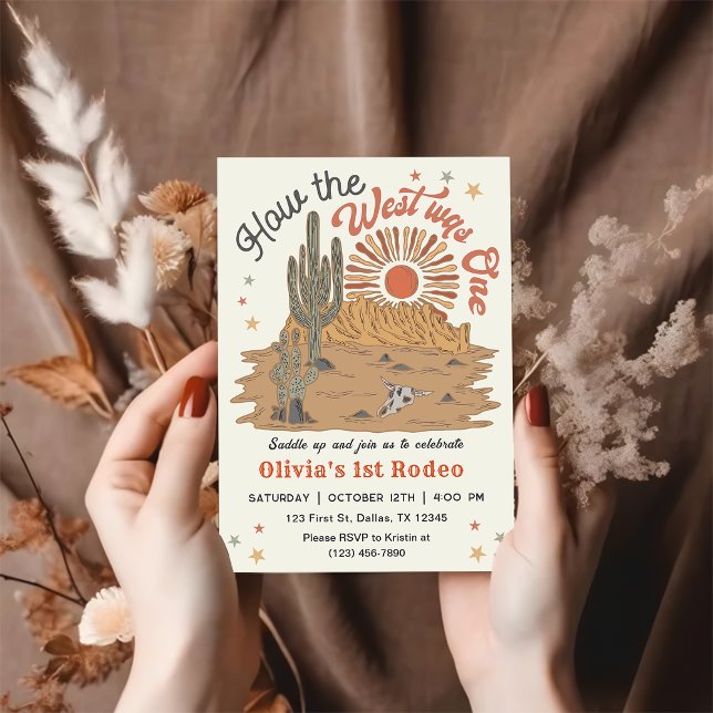 Hur Västern var min första rodeo 1:a födelsedagen Inbjudningar (Skapare uppladdad)