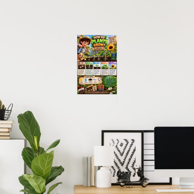 Hur växer växter poster (Hemmakontoret)