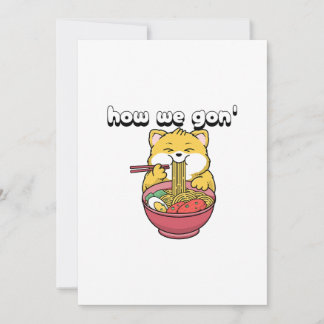 Hur vi går till kawaii noodle-kattynschill inbjudningar