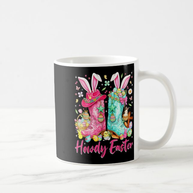 Hur western påskharen coquette cowboy boots kaffemugg (Höger)