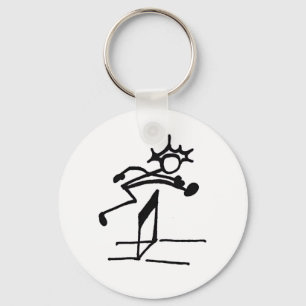 Hurdler Stickman Track och Fält Nyckelring