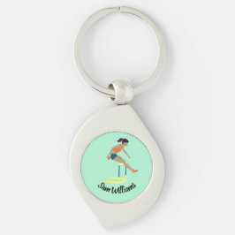 Hurdles Swirl Silverfärgad Nyckelring