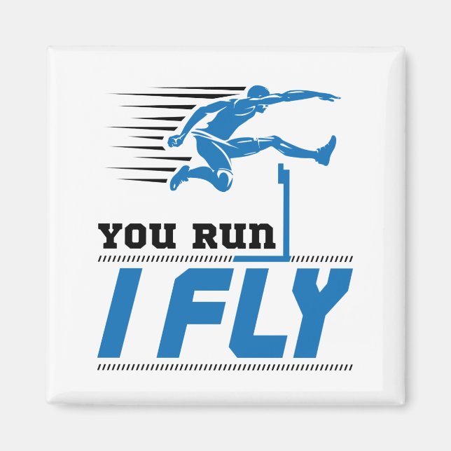 Hurdles Track och Fält You Springa I Fly Magnet (Framsidan)