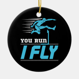 Hurdles You Springa I Fly Hurdler Track Fält Julgransprydnad Keramik
