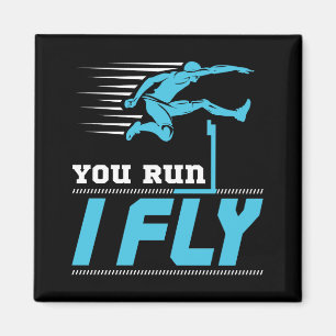 Hurdles You Springa I Fly Hurdler Track Fält Magnet