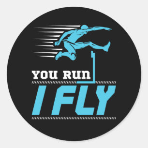 Hurdles You Springa I Fly Hurdler Track Fält Runt Klistermärke