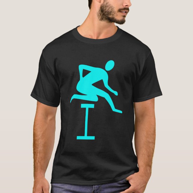 Hurdling - Cyan T Shirt (Framsida)