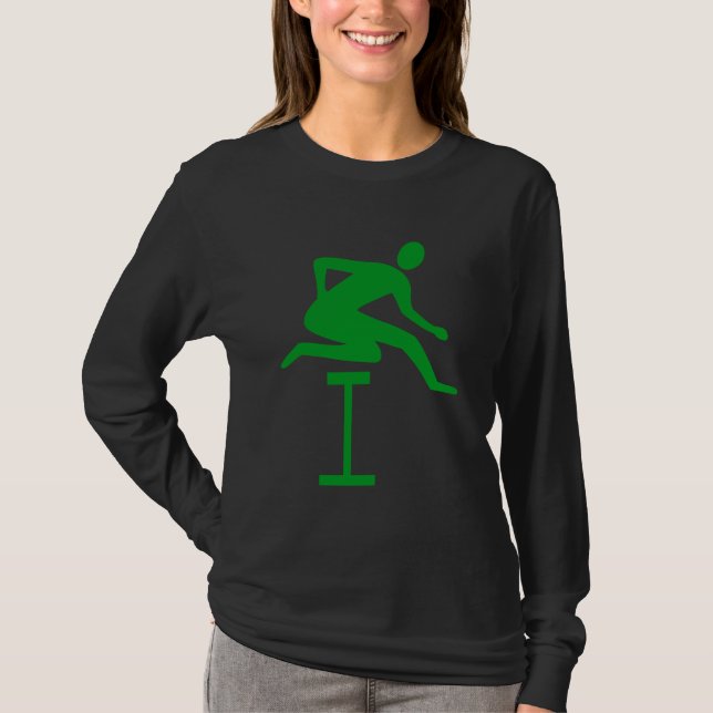 Hurdling - Grass Grönt T-shirt (Framsida)