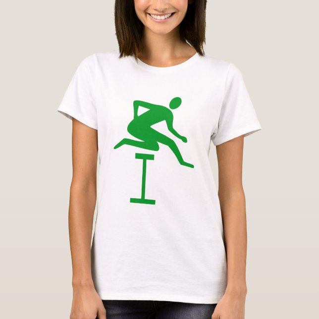 Hurdling - Grass Grönt Tee Shirt (Framsida)