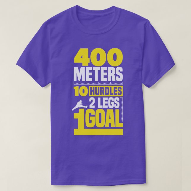 Hurdling Hurdle Springer Track och Fält 400 Meters T Shirt (Design framsida)