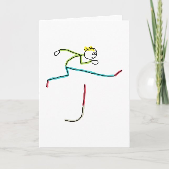 Hurdling Stickman Kort (Framsida)