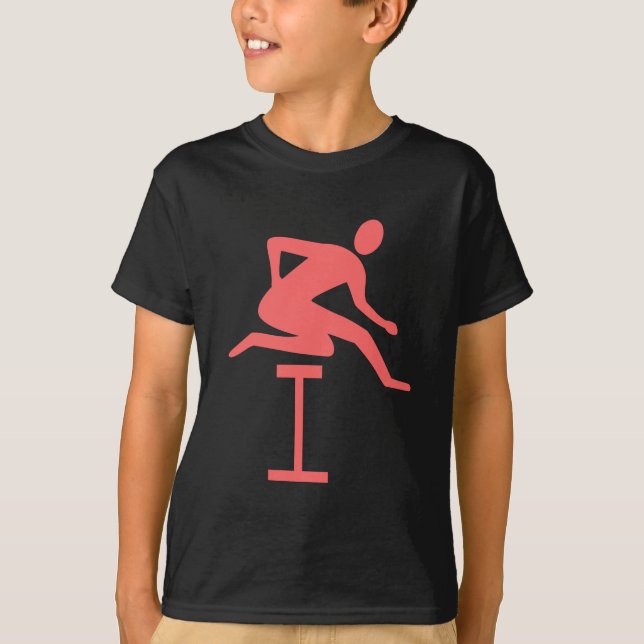 Hurdling - Tropisk Rosa T Shirt (Framsida)