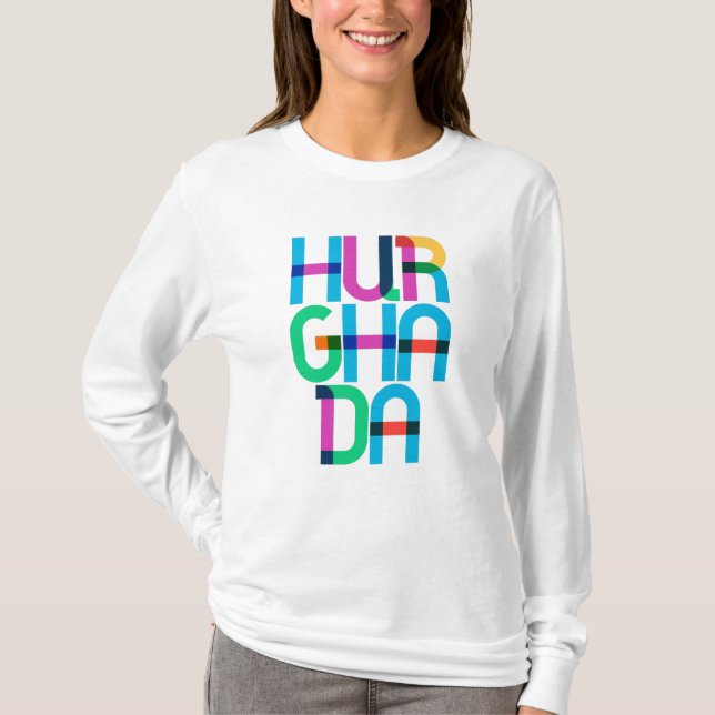 Hurghada Egypten Pop Art Brev T Shirt (Framsida)