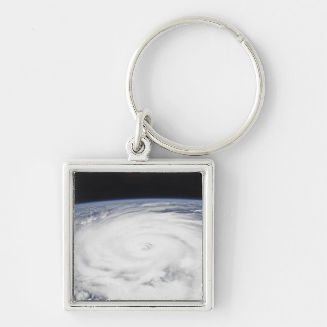 Huricane Igor Fyrkantig Silverfärgad Nyckelring (Framsidan)