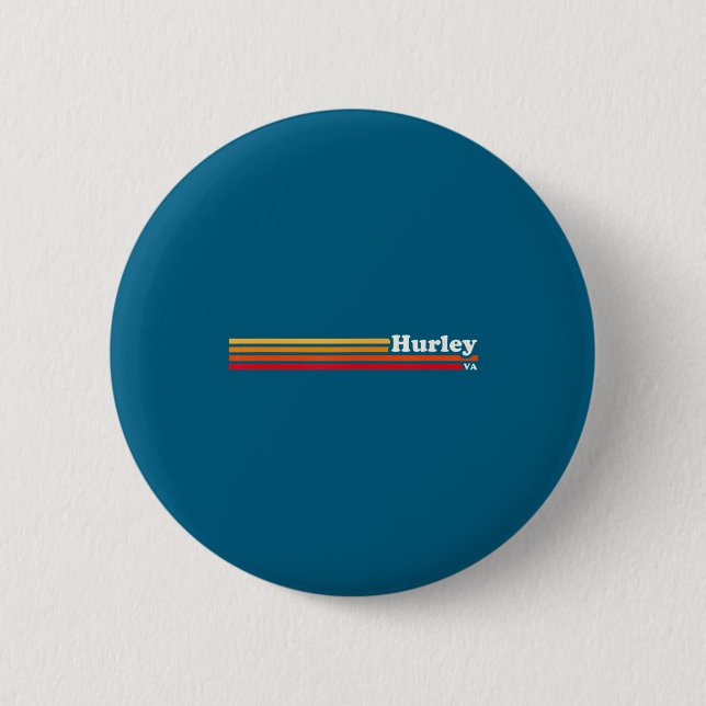 Hurley, Ky Vintage Solnedgång Retro  Knapp (Framsida)