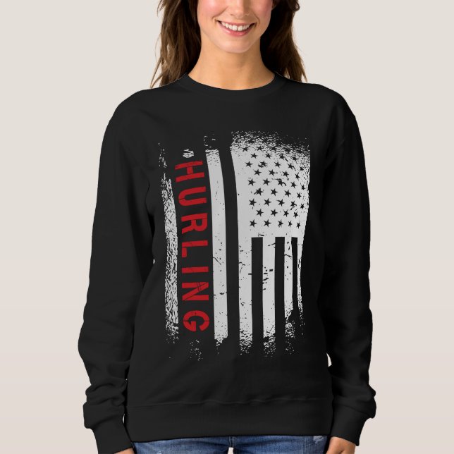 Hurling American Flag T Shirt (Framsida)