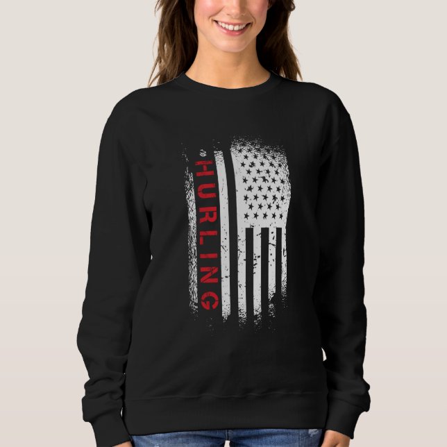 Hurling American Flag T Shirt (Framsida)