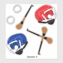 Hurling Gaelic Sports Sticks Bollar och Helmet