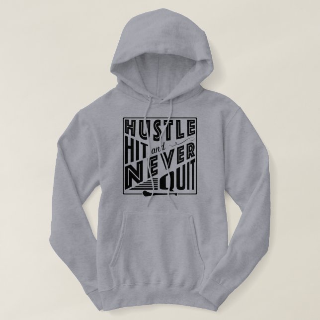 Hurling Hustle Slå och sluta aldrig, GAA Gaelic Ga Hoodie (Design framsida)