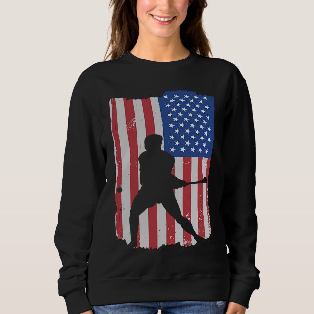 Hurling Player American Flag T Shirt (Framsida)