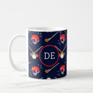 Hurling Player Gaelic Sport Monogram Kaffemugg