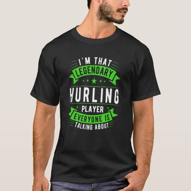 Hurling Player Satt T Shirt (Framsida)