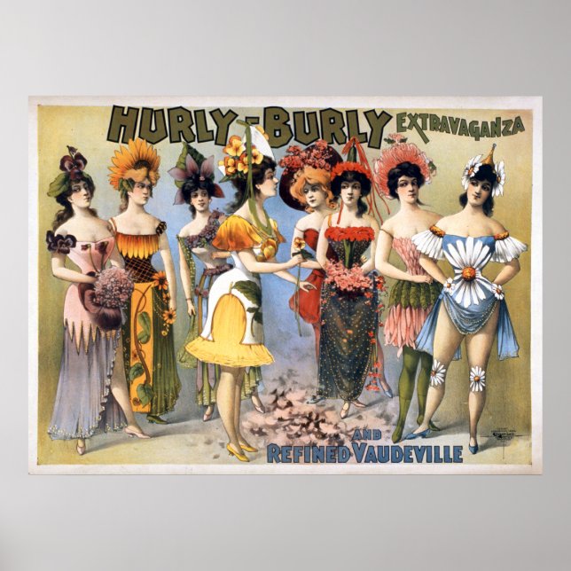 Hurly-Burly Extravaganza och Refined Vaudeville Poster (Framsidan)