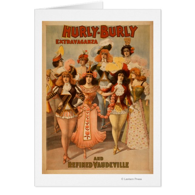 Hurly-Burly Extravaganza Theater Poster Hälsningskort (Framsidan)