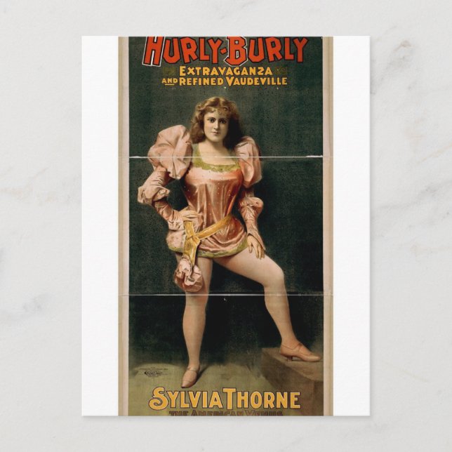 Hurly Burly, 'Sylvia Thorne' Retro Theater Vykort (Framsida)