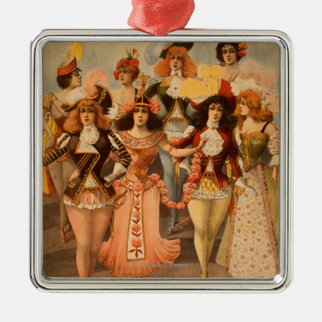 Hurly-Kraftigt byggd påkostat styckeTheatreaffisch Julgransprydnad Metall (Framsidan)