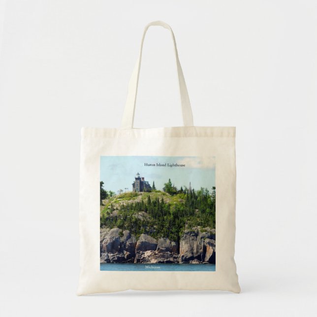 Huron Island fyr vid vinkel totepåse Tygkasse (Framsidan)