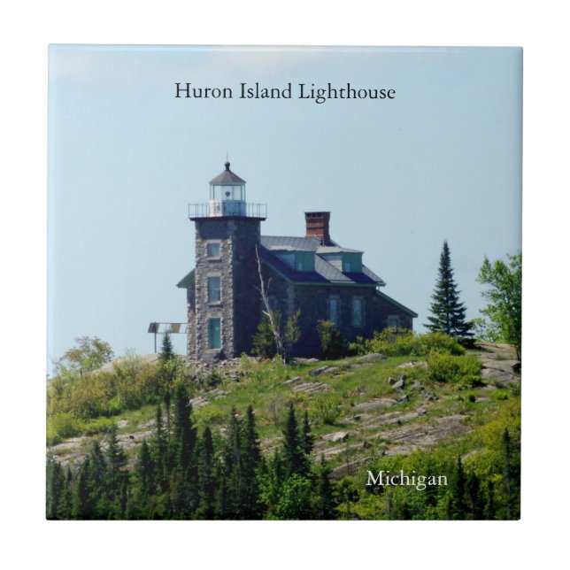 Huron Island Lighthouse-panel Kakelplatta (Framsidan)