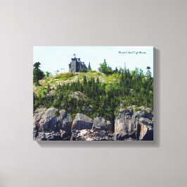 Huron Island Lighthouse vidvinkel canvastryck