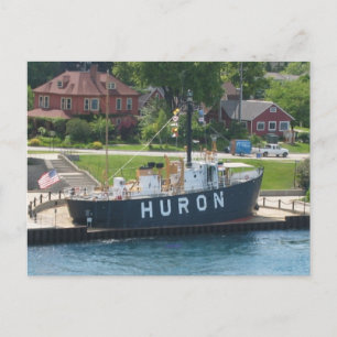 Huron Lightship Port Huron, MI St Clair River Vykort
