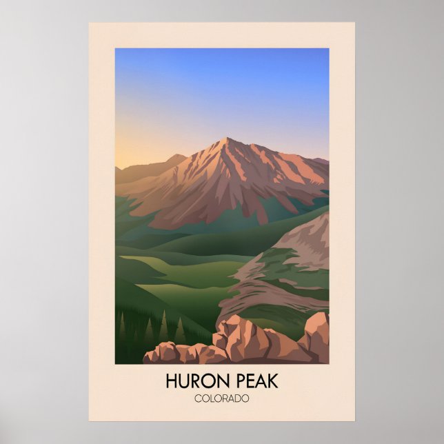 Huron Peak Colorado USA Resemålningaffisch Poster (Framsidan)