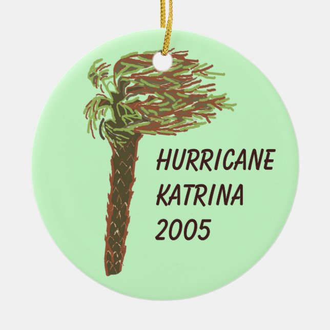 Hurr? Katrina Memorial Ornament/Grönt -Anpassa! Julgransprydnad Keramik (Framsidan)