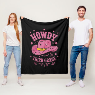 Hurra 3:e klass cowboy cowgirl tillbaka till skola fleecefilt