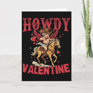 Hurra Alla Hjärtans Dag Retro Hjärtformad Cowboyha Kort
