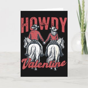 Hurra Alla Hjärtans Dag Retro Western Par Kärlek Kort