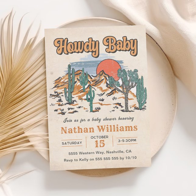 Hurra Baby Cowboy Western Baby Shower Inbjudningar (Skapare uppladdad)