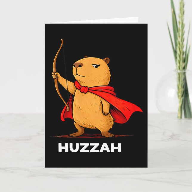 Hurra capybara bågskytt rolig båge meme nyhet humo kort (Framsida)