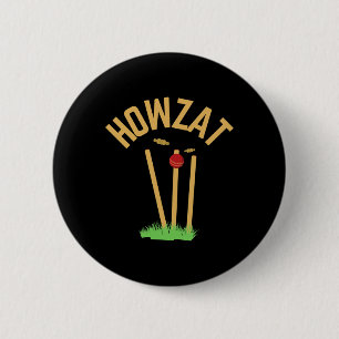 Hurra Cricket Fan Elak Bollen Gåva Tsman Bowler Knapp