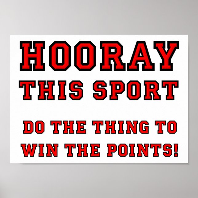 Hurra Denna Sport Roliga Affisch (Framsidan)