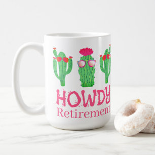 Hurra för pensionering Roliga västerländska kaktus Kaffemugg