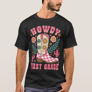 Hurra första klass västern 1:a klass lärare cowboy t shirt