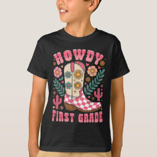 Hurra Första Klass Western 1:a Klass Lärare Cowboy T Shirt