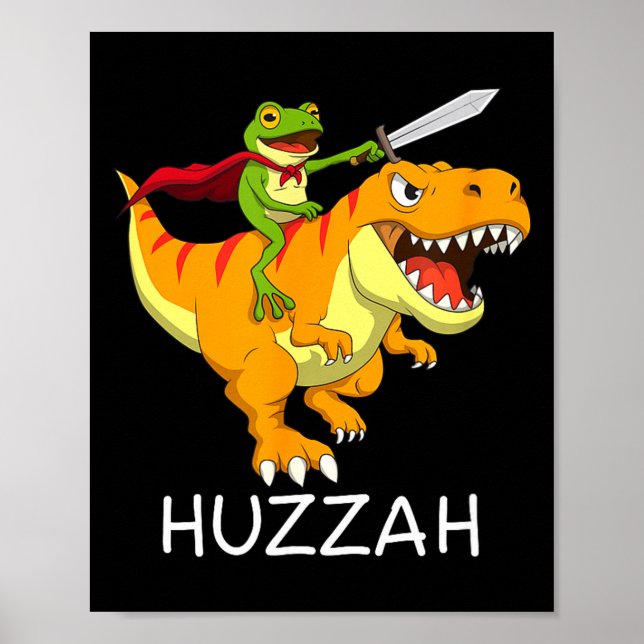 Hurra Groda Riddare Meme Och Rolig Dinosaurie  Poster (Framsidan)