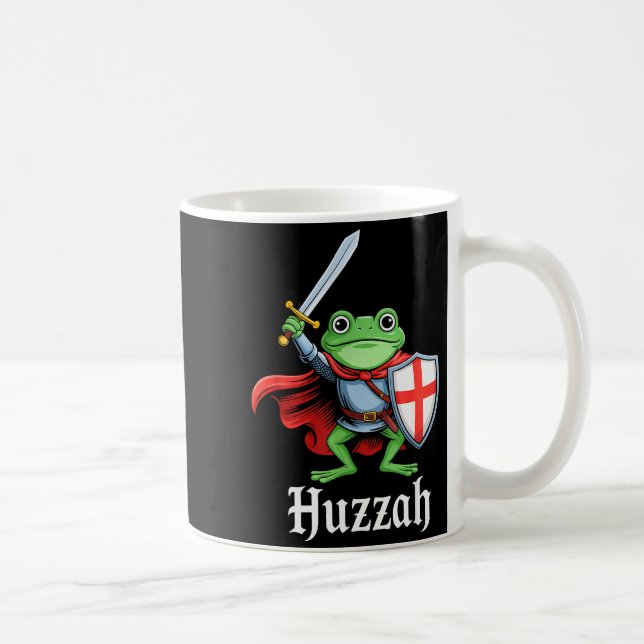 Hurra Grodfödd Knight Roligt Svärd Meme Citat Mede Kaffemugg (Höger)